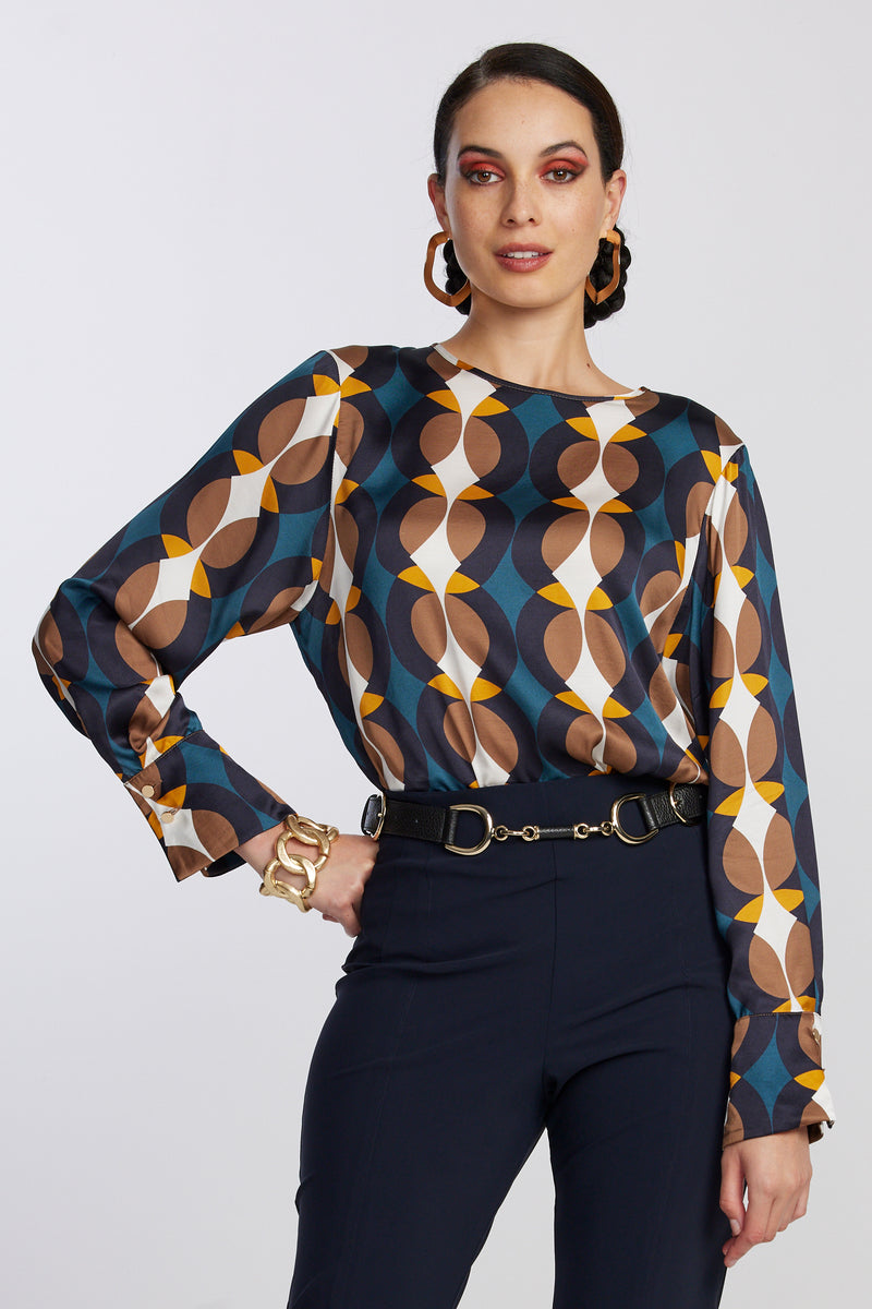 PAULA RYAN Circle Print Top - Circle Print - Paula Ryan