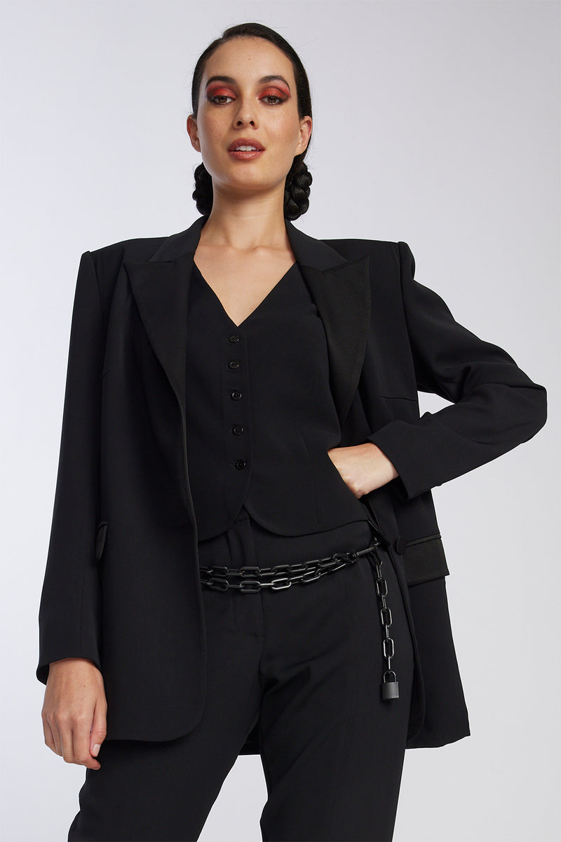 PAULA RYAN Tuxedo Blazer - Black - Paula Ryan