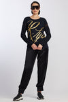 PAULA RYAN RELAXED Casual Satin Joggers - Black - Paula Ryan