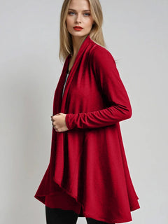 PAULA RYAN Panelled Swing Cardigan - Merino Ruby - Paula Ryan