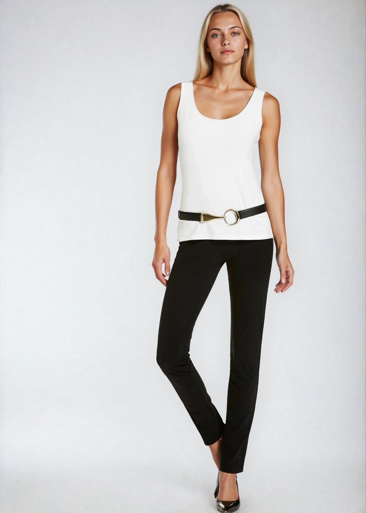 PAULA RYAN Narrow Leg Pant - Classic Microjersey Black