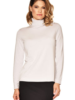 PAULA RYAN ESSENTIALS Easy Fit Long Sleeve Polo Neck Top - MicroModal - Paula Ryan