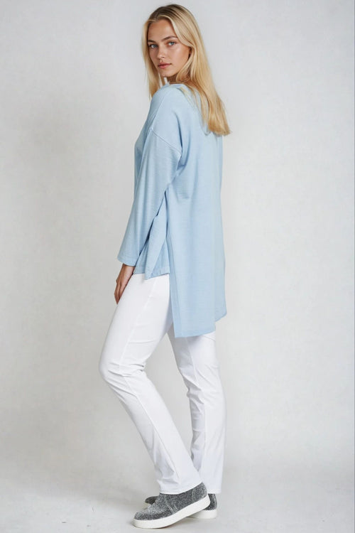 PAULA RYAN Narrow Leg Pant - Classic Microjersey White