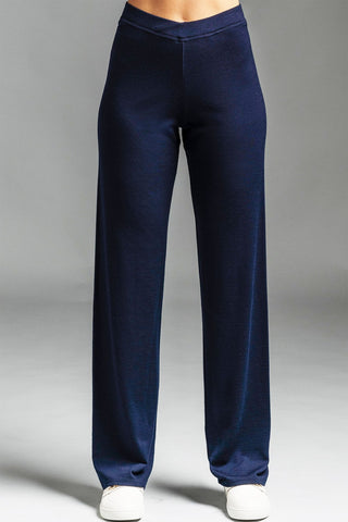 PAULA RYAN ESSENTIALS Slim Leg Lounge Pant - Smoky Blue Merino