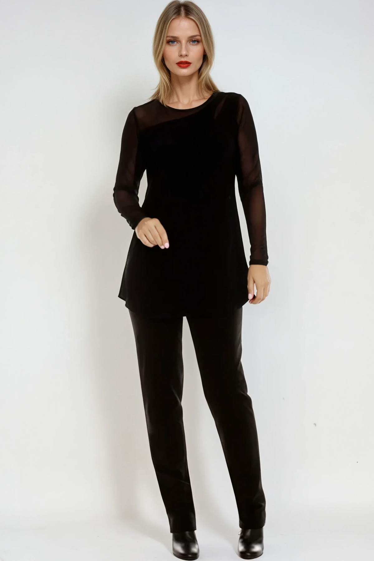 PAULA RYAN Narrow Leg Pant - Black Roma - Paula Ryan