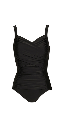 PAULA RYAN Crossover Ruched Swimsuit