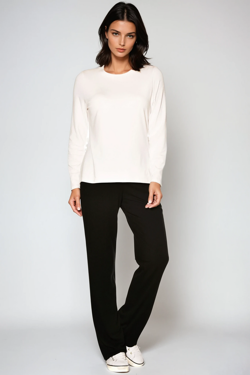 PAULA RYAN Tailored Pant - Microjersey Black