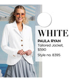 PAULA RYAN Summer Tailored Jacket - White - Bonded Microjersey - Paula Ryan