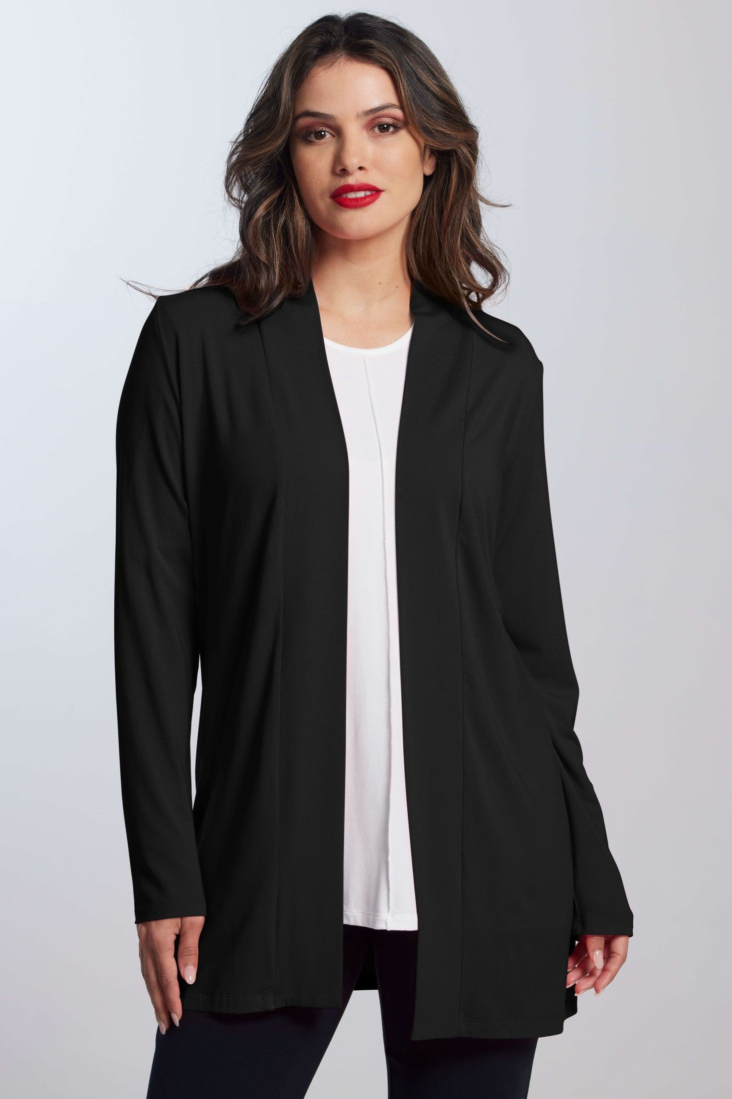 Edge to edge cardigan black discount
