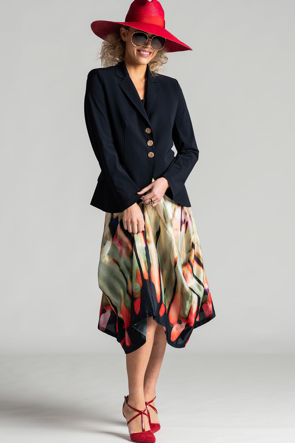 PAULA RYAN Tailored Jacket - Navy - Bonded Microjersey - Paula Ryan