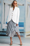 PAULA RYAN Summer Tailored Jacket - White - Bonded Microjersey - Paula Ryan