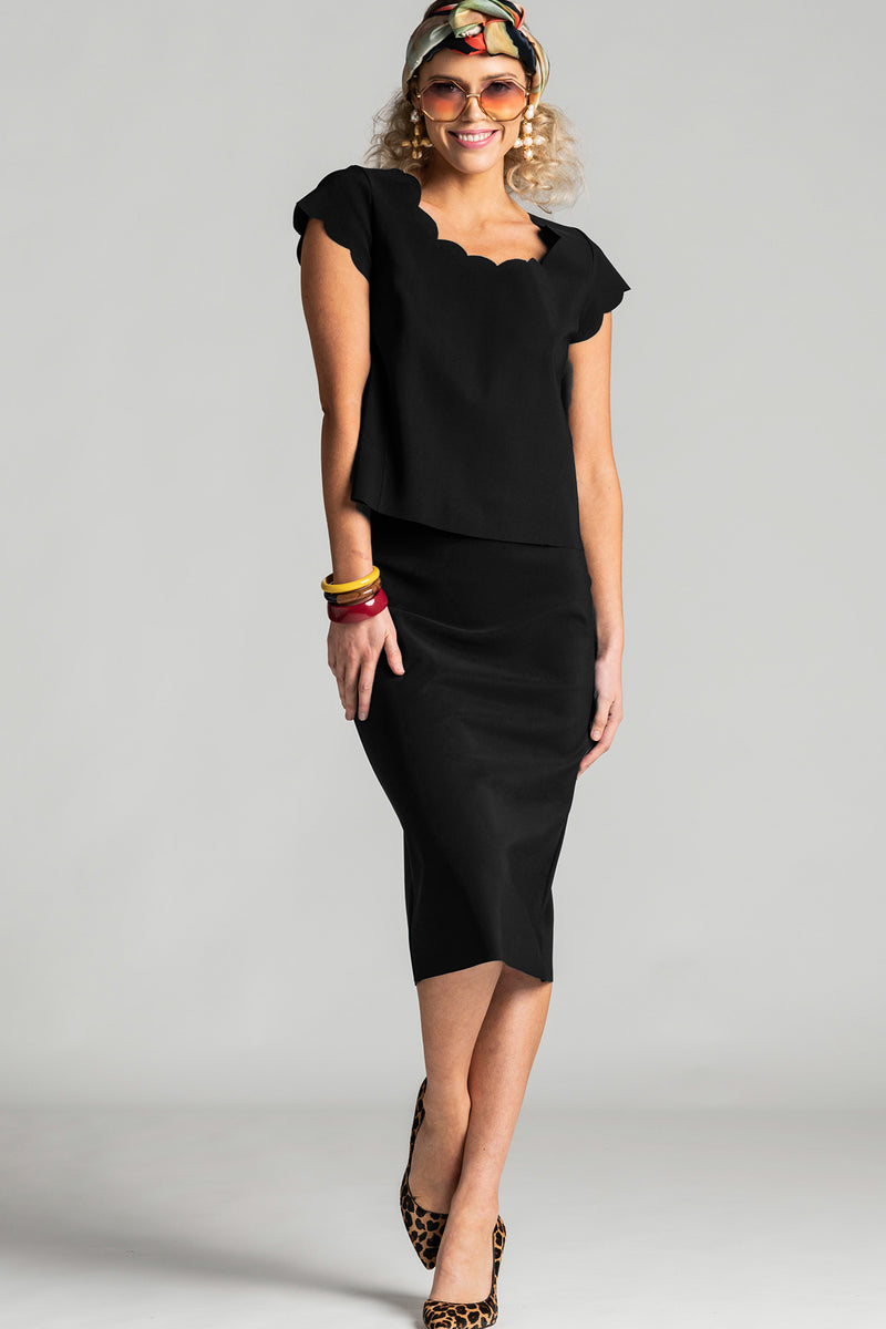 PAULA RYAN ESSENTIALS Regular Stretch Pencil Skirt - Bonded Microjersey - Paula Ryan