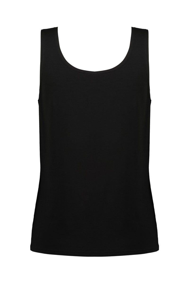 PAULA RYAN RELAXED Crown Print Swarovski Gem Singlet - Black/White - Paula Ryan
