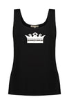 PAULA RYAN RELAXED Crown Print Swarovski Gem Singlet - Black/White - Paula Ryan
