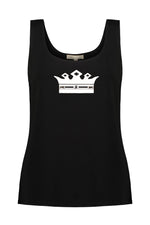 PAULA RYAN RELAXED Crown Print Swarovski Gem Singlet - Black/White - Paula Ryan