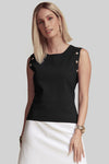PAULA RYAN Stud Trim Bonded Top - Black - PRE ORDER - Paula Ryan