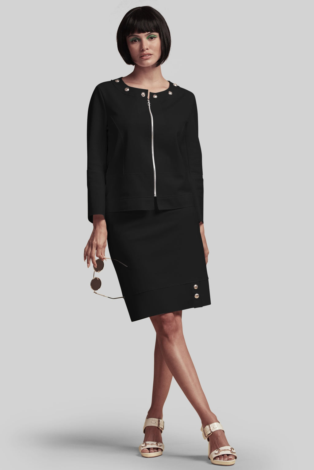 Tahari Peplum Skirt Suit in Black | Lyst