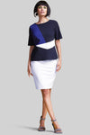PAULA RYAN Spliced Bodice Top - Navy/Indigo/White - Paula Ryan