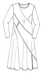 PAULA RYAN Bias panelled A Line Dress - Navy Microjersy PRE ORDER - Paula Ryan