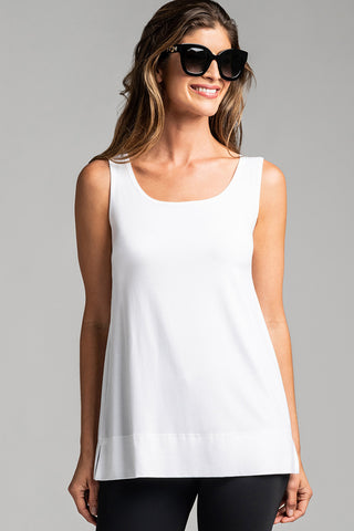 PAULA RYAN ESSENTIALS Loose Fit Singlet - MicroModal White