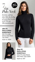 PAULA RYAN ESSENTIALS Slim Fit Long Sleeve Polo Neck Top - MicroModal - Paula Ryan