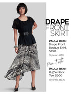 PAULA RYAN Drape Front Basque Skirt - Herringbone - Paula Ryan