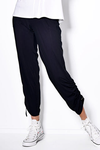 PAULA RYAN Toggled Cargo Pant - Superfine Microjersey - Navy