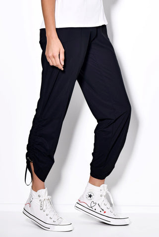 PAULA RYAN Toggled Cargo Pant - Superfine Microjersey - Black