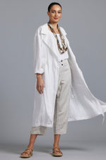 PAULA RYAN Washer Linen Duster - White - Paula Ryan