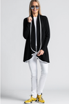 PAULA RYAN Easy Fit Panelled Cardigan - Black/White - Paula Ryan