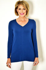 PAULA RYAN ESSENTIALS V Neck Long Sleeve Top - MicroModal - Paula Ryan