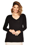 PAULA RYAN ESSENTIALS V Neck Long Sleeve Top - MicroModal - Paula Ryan