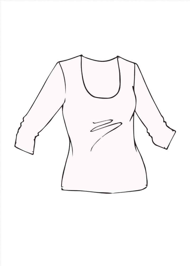 PAULA RYAN ESSENTIALS Slim Fit 3/4 Sleeve U Shape Neck Top - MicroModal - Paula Ryan