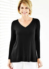 PAULA RYAN ESSENTIALS V Neck Long Sleeve Top - MicroModal - Paula Ryan