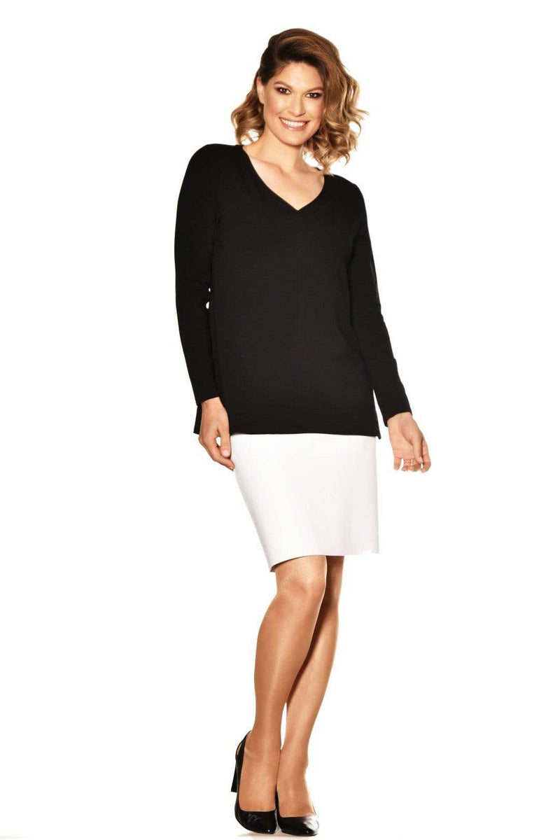 PAULA RYAN ESSENTIALS V Neck Long Sleeve Top - MicroModal - Paula Ryan