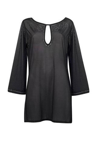 PAULA RYAN Mesh Kaftan With Hot Fix Detail